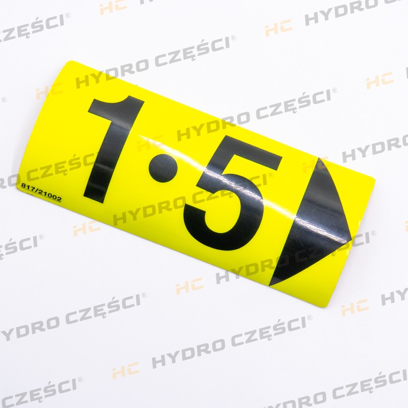 JCB BOOM 1.5 arm sticker 140x70mm - ORIGINAL