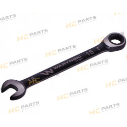 Combination wrench 15 mm with a ratchet 72 teeth standard ASME B107-2010